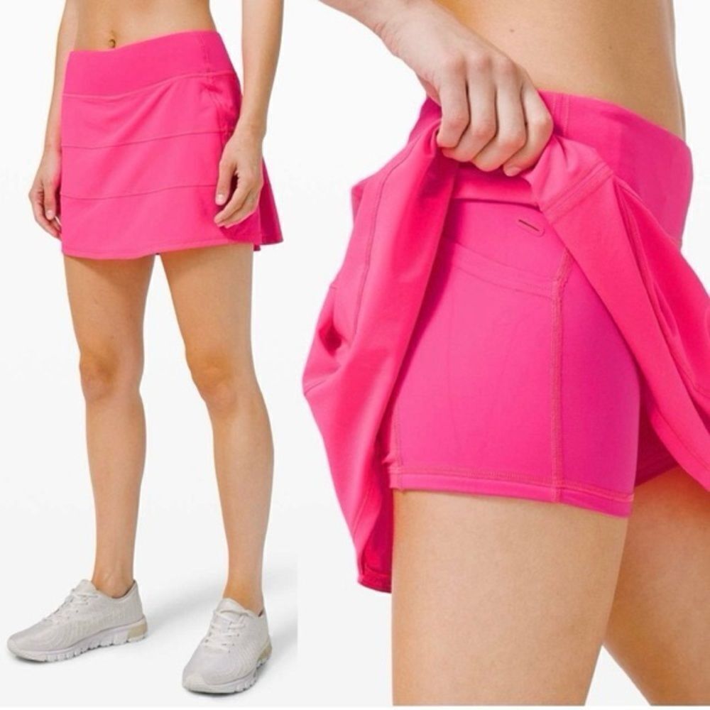 Lululemon Women's Pace Rival Sporty Skirt w/ Built in Shorts in Pink Size 6